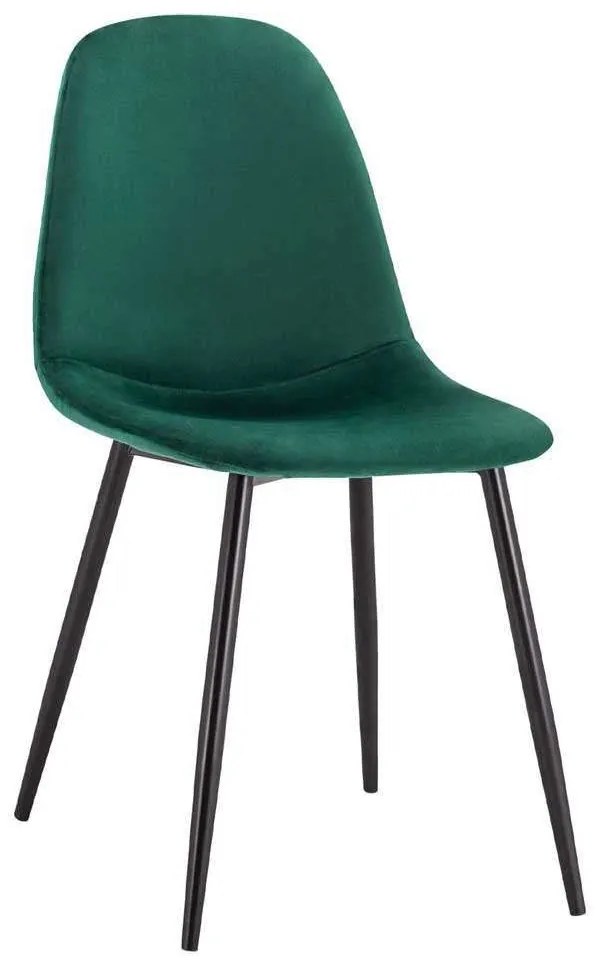 Καρέκλα Leonardo HM00100.23 45x53x85Υcm Forest Green Σετ 4τμχ Βελούδο, Μέταλλο