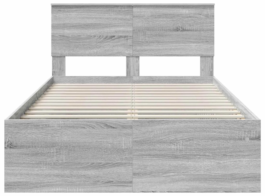 vidaXL Σκελετός Κρεβατιού με κεφαλάρι Γκρίζο Σονομα 120 x 200 cm