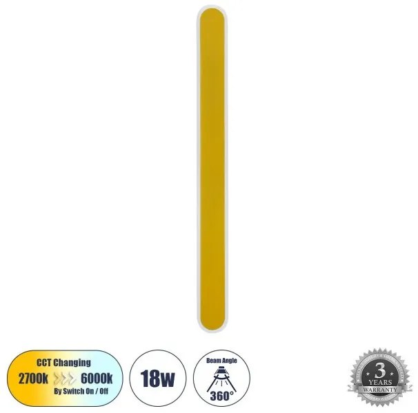 Απλίκα Φωτιστικό Τοίχου LED CCT 18W 2160lm HOUSTON Globostar-61348-Χρυσό 61348