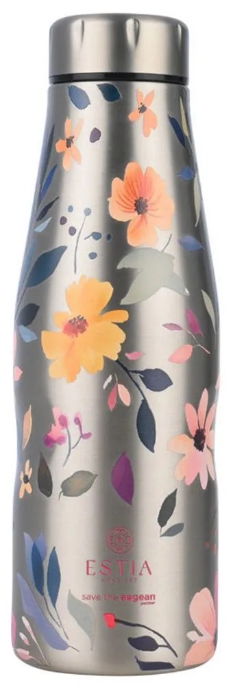 Μπουκάλι Θερμός Silver Botanic Save The Aegean 01-31633 500ml Silver-Multi Estia