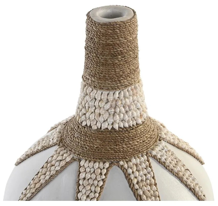 Βάζο DKD Home Decor Μπλε Λευκό Bamboo Κοχύλι 30 x 30 x 40 cm (x2)