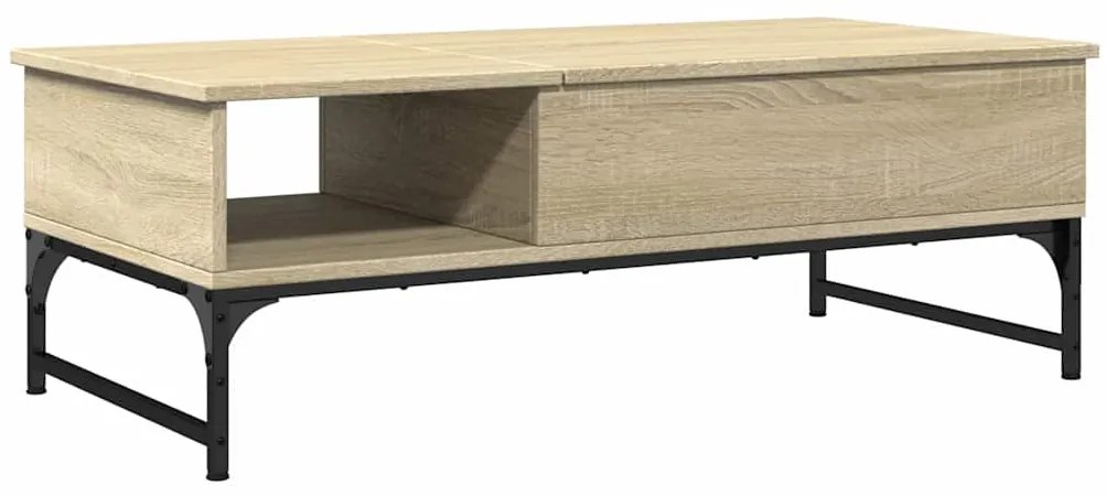 vidaXL Τραπεζάκι Σαλονιού Sonoma Δρυς 100x50x35εκ Επεξ. Ξύλο + Μέταλλο