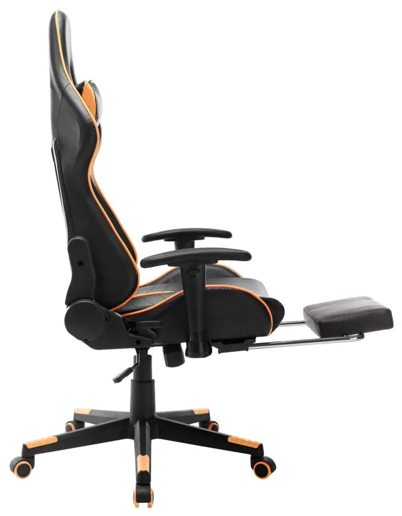 vidaXL Καρέκλα Gaming με Υποπόδιο Μαύρο/Πορτοκαλί από Συνθετικό Δέρμα