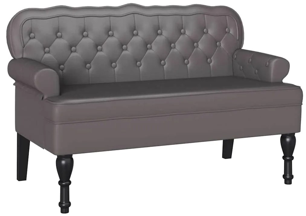 vidaXL Καναπές Chesterfield Γκρι 119.5 x 64.5 x 75 εκ. Τεχνητό Δέρμα