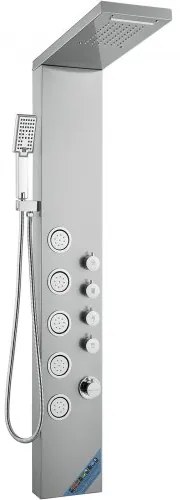 VEVOR Shower Panel System, 4 Shower Modes Shower Panel Tower, Rainfall, Waterfall, 5 Full Body Massage Jets and 3-Setting Handheld Shower Head with 59&quot; Hose, Stainless Steel Wall-Mounted Shower Set