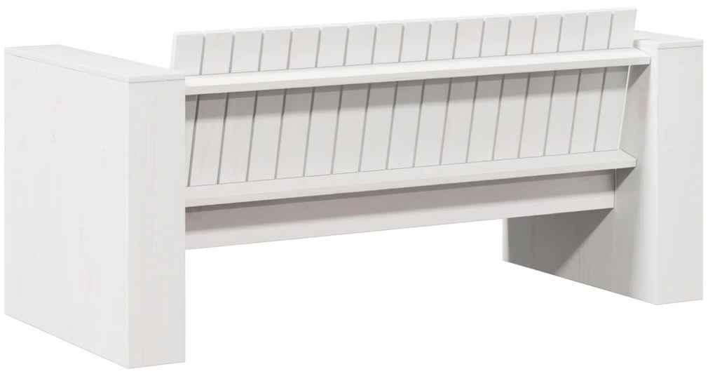 vidaXL Καναπές Κήπου Διθέσιος 134x60x62 cm Λευκός Μασίφ Ξύλο Πεύκο