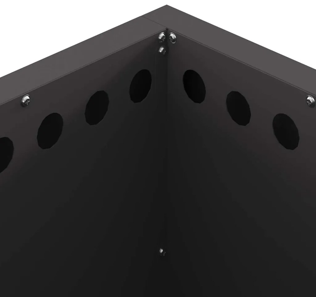 vidaXL Φωτιά Μαύρο 48 x 48 x 50 εκ Κρύα έλαση από χάλυβα