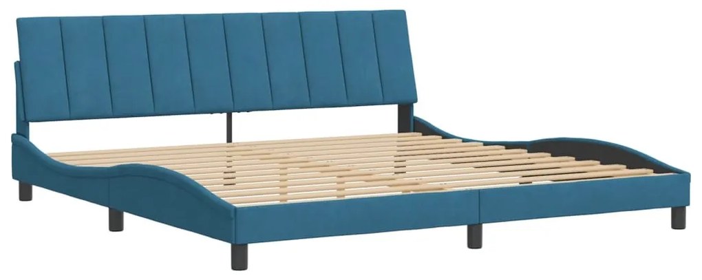 vidaXL Πλαίσιο Κρεβατιού Χωρίς Στρώμα Hanko Μπλε 200x200 εκ. Βελούδινο