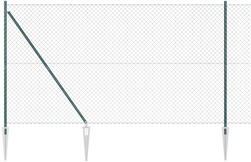 vidaXL Σετ Στύλων Φράχτη Πράσινο 1.6 x 25 m