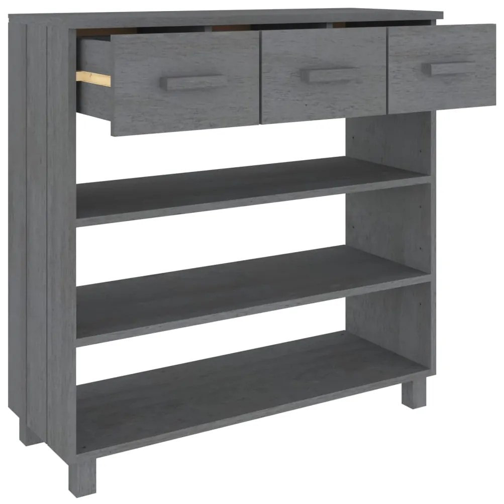 vidaXL Τραπέζι Κονσόλα HAMAR Σκ. Γκρι 90x35x90 εκ. Μασίφ Ξύλο Πεύκου