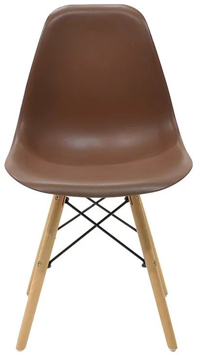 Καρέκλα Julita pakoworld PP καφέ-φυσικό πόδι 46x50x82εκ