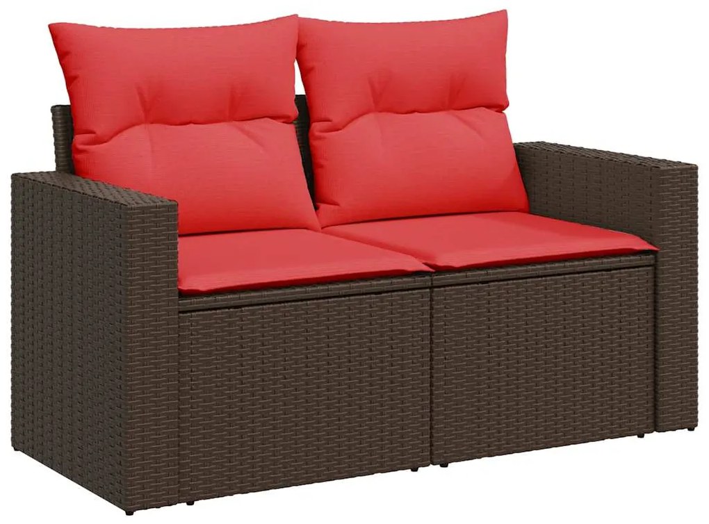 vidaXL Σαλόνι Κήπου Σετ 6 Τεμαχίων Καφέ Συνθετικό Ρατάν με Μαξιλάρια