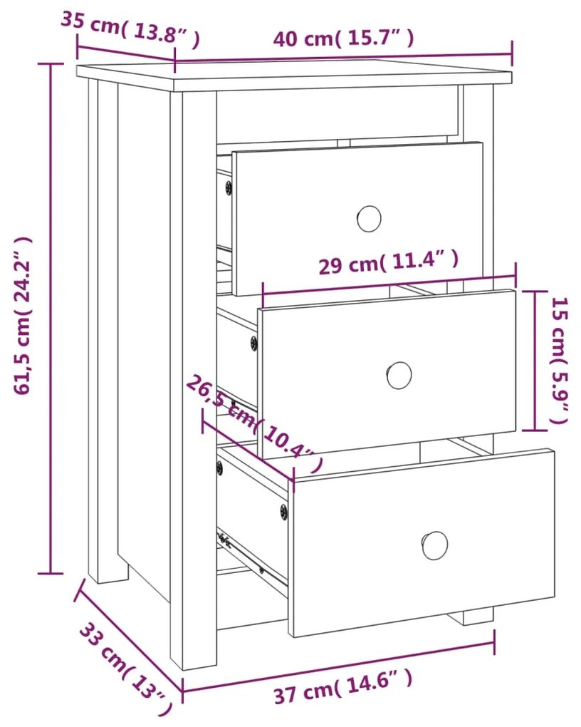 ΚΟΜΟΔΙΝΑ 2 ΤΕΜ. ΚΑΦΕ ΜΕΛΙ 40X35X61,5 ΕΚ ΑΠΟ ΜΑΣΙΦ ΞΥΛΟ ΠΕΥΚΟΥ 813706