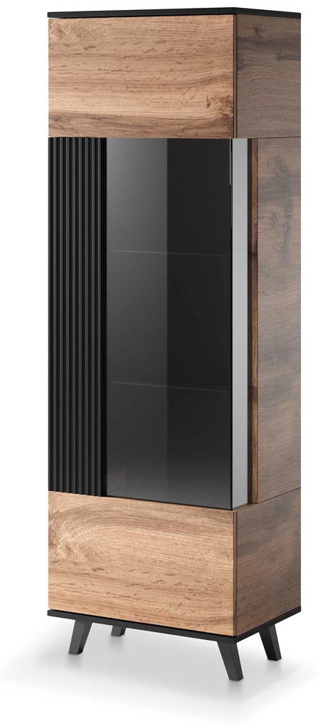 RANDOM W-1 display cabinet, color: wotan oak/black DIOMMI V-PL-RANDOM-W-1