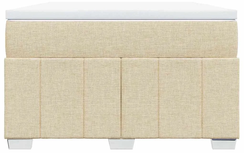 vidaXL Κρεβάτι Boxspring με Στρώμα Κρεμ 120x200 εκ. Υφασμάτινο