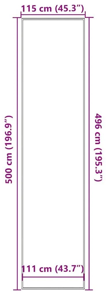 Πατάκι Εισόδου Μαύρο 115 x 500 εκ. - Μαύρο