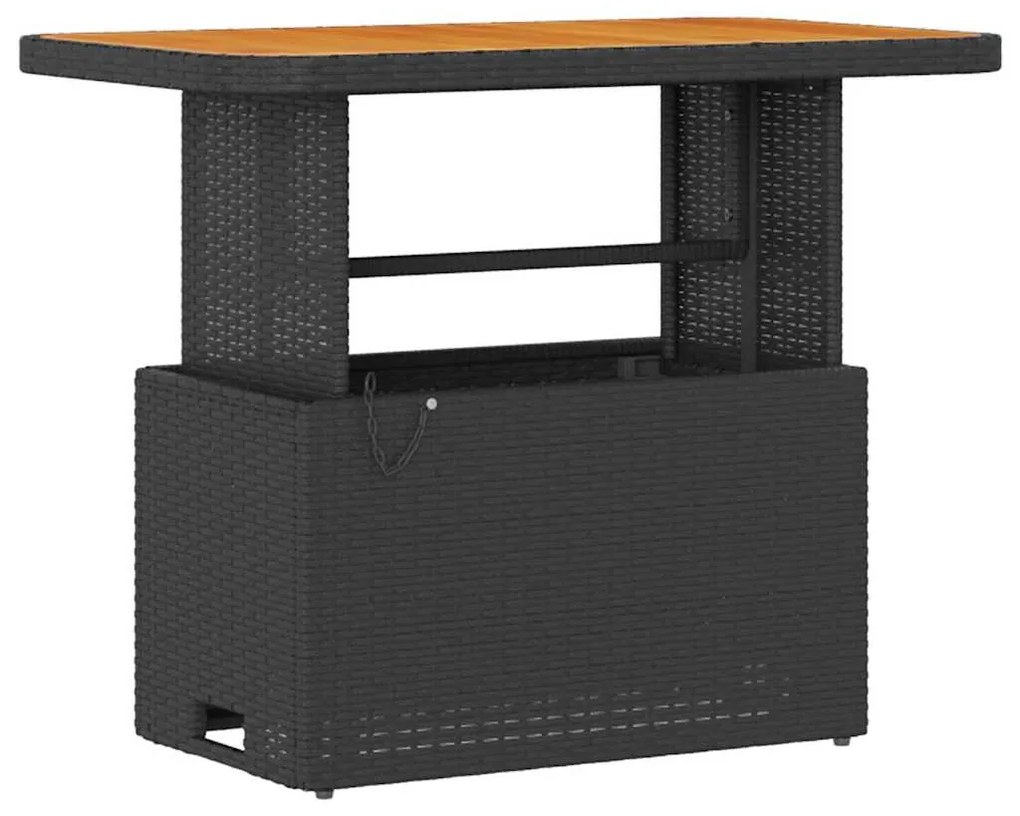 vidaXL Σέτ φαγητού για κήπο Μαύρο συνθετικό ρατάν