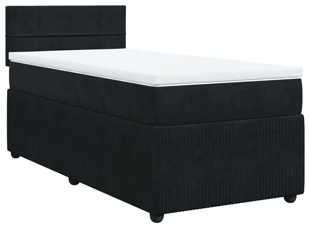 ΚΡΕΒΑΤΙ BOXSPRING ΜΕ ΣΤΡΩΜΑ ΜΑΥΡΟ 80 X 200 ΕΚ. ΒΕΛΟΥΔΙΝΟ 3287592