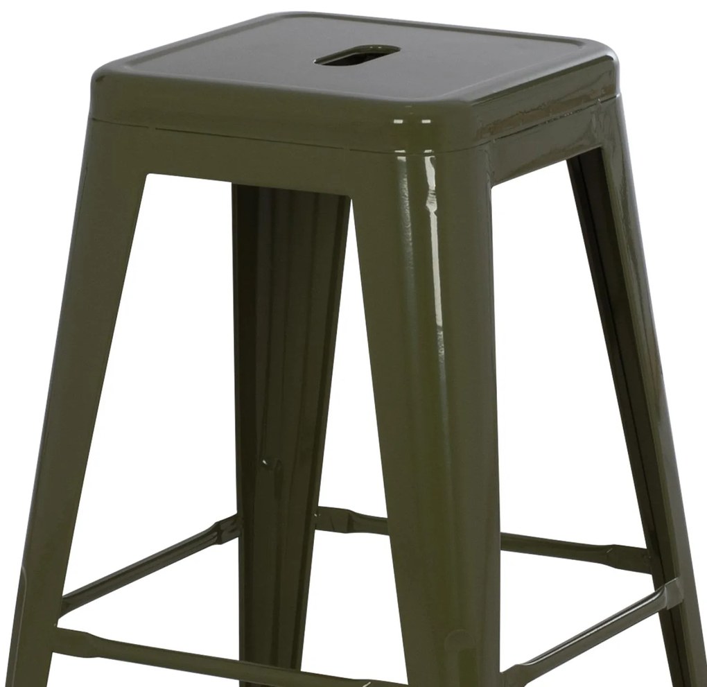 ΣΚΑΜΠΟ ΜΕΣΑΙΟΥ ΥΨΟΥΣ ΜΕΤΑΛΛΙΚΟ  MELITA ΣΕ DARK OLIVE GREEN 43x43x67Yεκ.