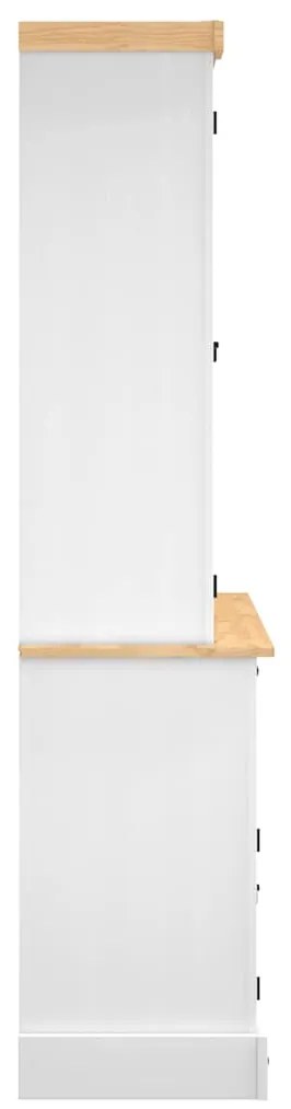 vidaXL Βιτρίνα Corona Λευκή 112 x 43 x 196 εκ. από Μασίφ Ξύλο Πεύκου