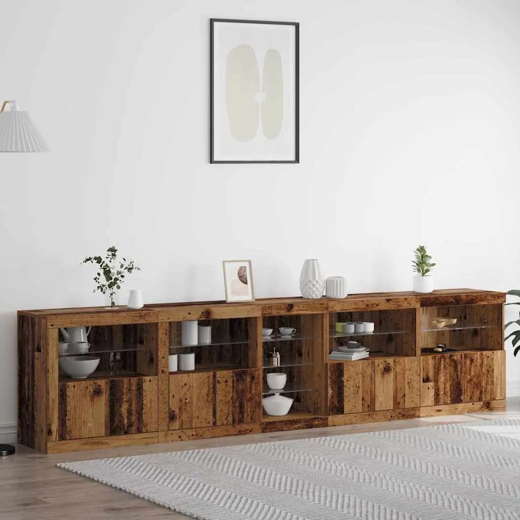 vidaXL Πλαϊνό γραφείο Παλαιό ξύλο 283 x 37 x 67 εκ Επεξεργασμένο ξύλο