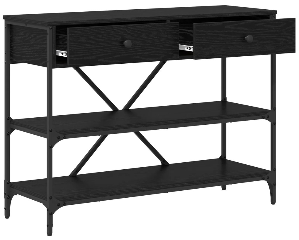 vidaXL Τραπέζι Κονσόλας Μαύρου Δρυού 100x34.5x75 εκ Επεξεργασμένο Ξύλο