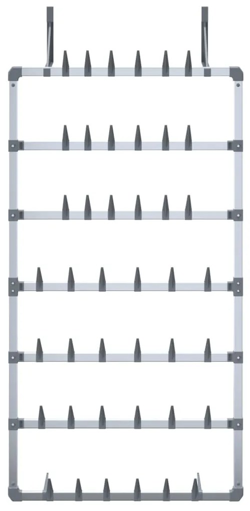 vidaXL Κρεμαστή Ραφιέρα Παπουτσιών Ασημί 66 x 13 x 139 εκ.
