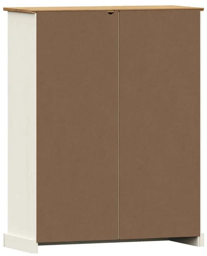 Βιβλιοθήκη VIGO Λευκή 90 x 35 x 114,5 εκ. από Μασίφ Ξύλο Πεύκου - Λευκό