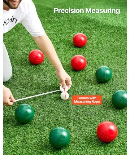 VEVOR Bocce Ball Set Bocce Ball Game Set 107 mm 8 Resin Balls 2 Colors for Beach