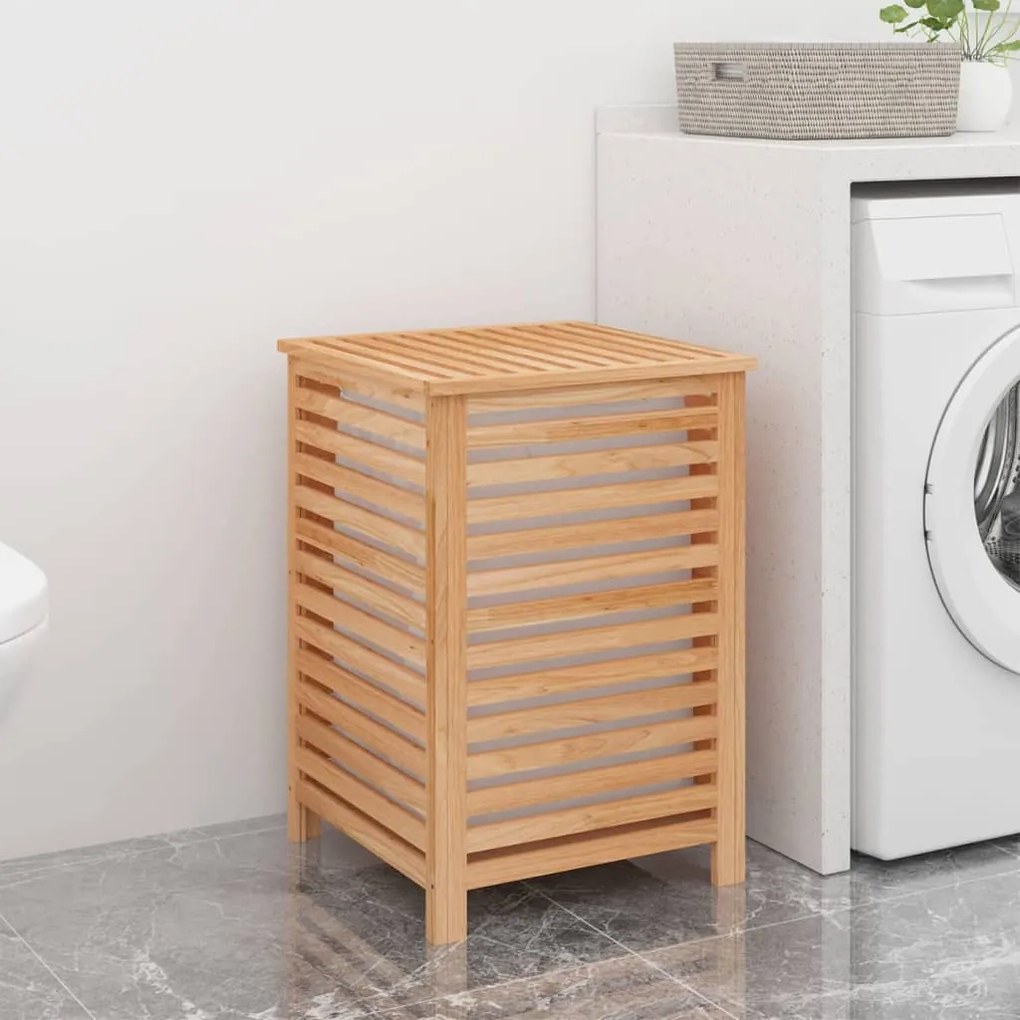 vidaXL Καλάθι Απλύτων 45 x 45 x 65 εκ. από Μασίφ Ξύλο Καρυδιάς