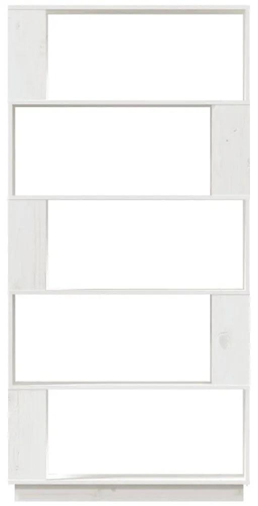 Βιβλιοθήκη/Διαχωριστικό Χώρου Λευκό 80x25x163,5 εκ. Μασίφ Πεύκο - Λευκό