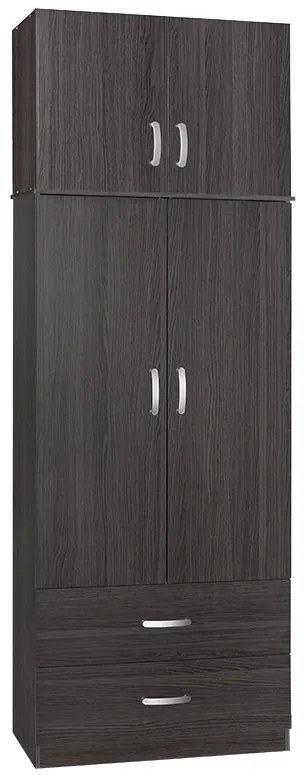 Ντουλάπα δίφυλλη και πατάρι Zelia pakoworld wenge 79x42x240εκ.