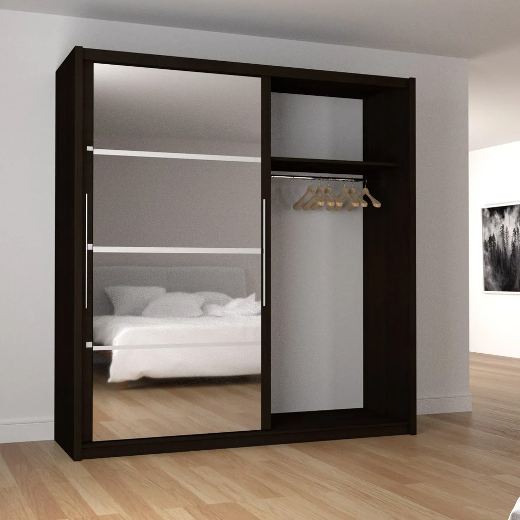 Ντουλάπα Δίφυλλη Ilona Σοκολά 180x61x215εκ MDF - TO-ILO180W - TO-ILO180W