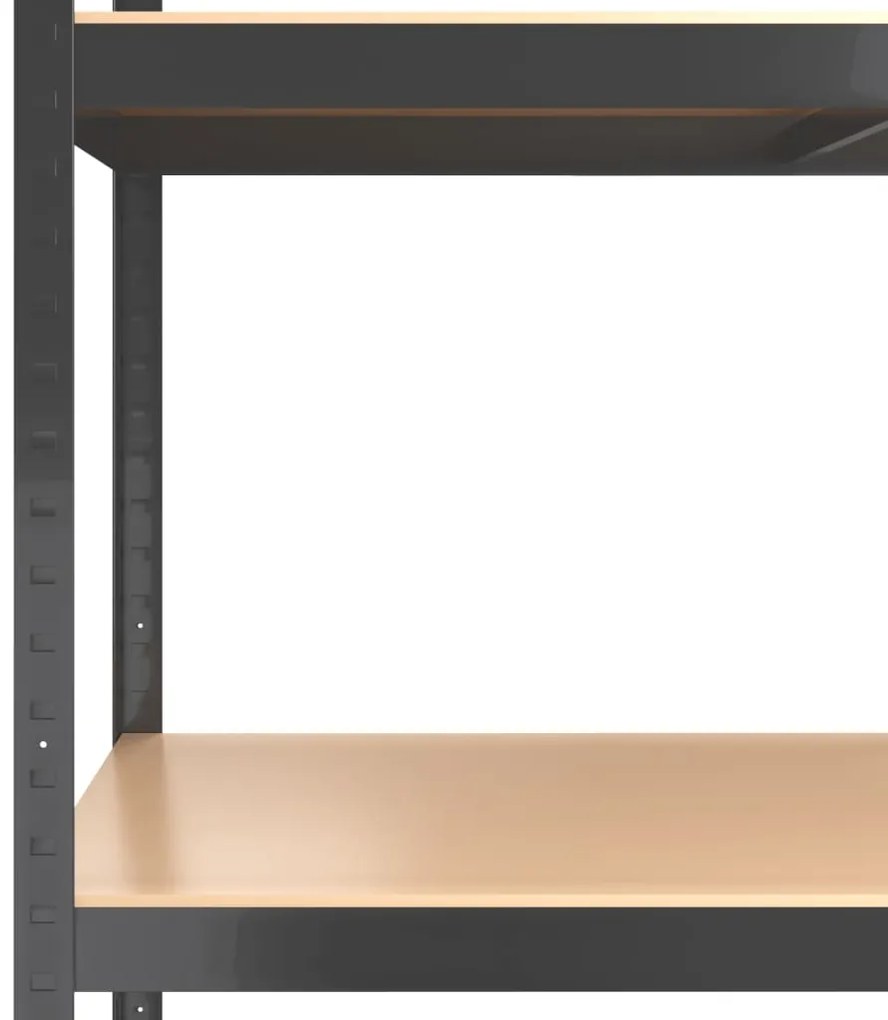 vidaXL Ραφιέρα Αποθήκευσης 5 Επιπέδων Ανθρακί από Ατσάλι &amp; Επεξ. Ξύλο