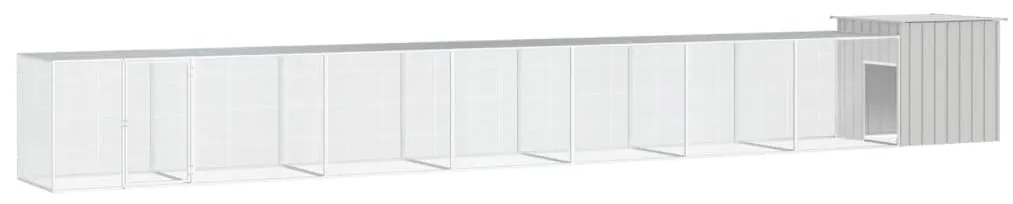vidaXL Κοτέτσι - Κλουβί Γκρι 800x91x100 εκ. από Γαλβανισμένο Χάλυβα