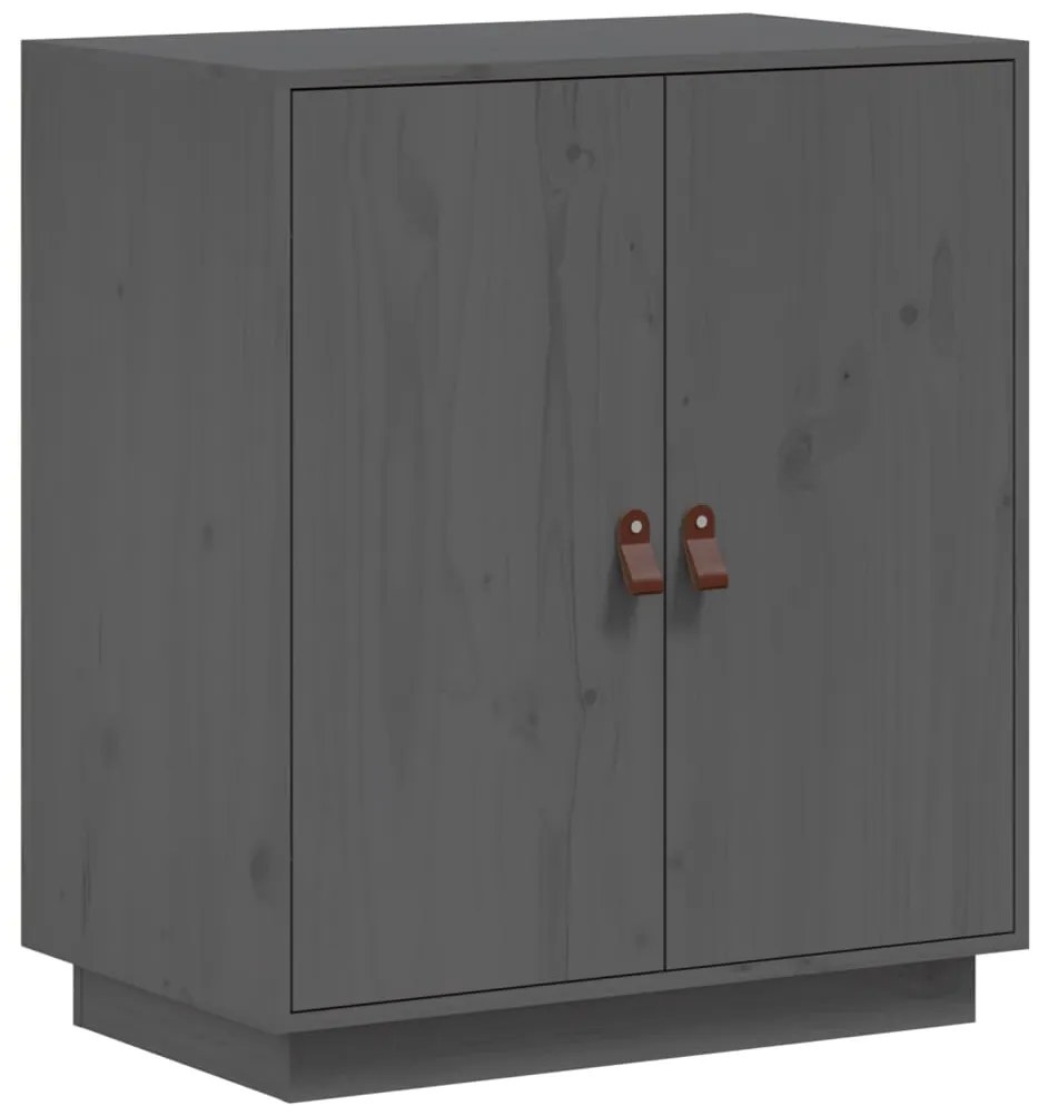 vidaXL Μπουφές Γκρι 65,5x40x75 εκ. από Μασίφ Ξύλο Πεύκου