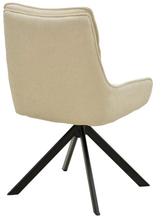 Καρέκλα Konelian Περιστρεφόμενη σε Μπεζ ύφασμα με Μαύρο Μεταλλικό Πόδι 54x63x88εκ. 2αδα 54x63x88 εκ.