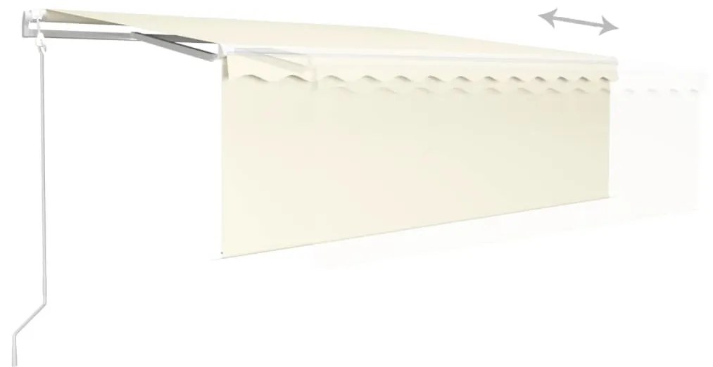 vidaXL Τέντα Αυτόματη με Σκίαστρο/LED/Αισθητήρα Ανέμου Κρεμ 4x3 μ.