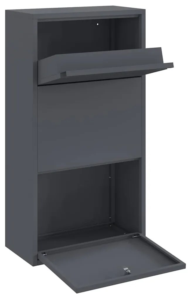 vidaXL Θυρίδα Πακέτων με αποθήκευση Ανθρακί 44 x 22 x 82 εκ. Ατσάλι