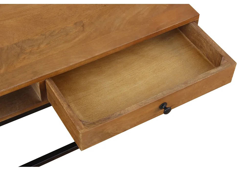 CASSETTO COFFEE TABLE 1ΣΥΡΤΑΡΙ ΦΥΣΙΚΟ ΜΑΥΡΟ 100x60xH40cm - 04-0960