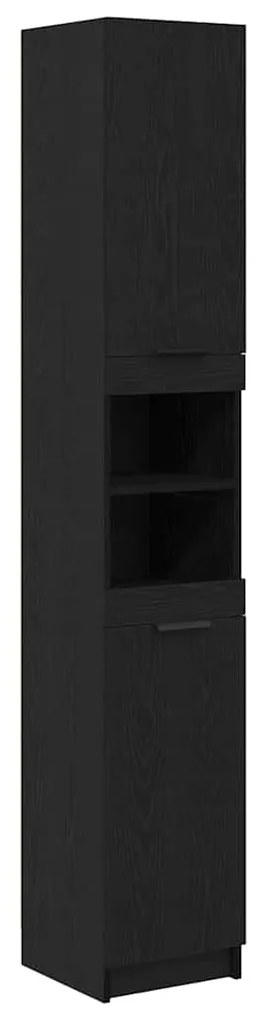vidaXL Ντουλάπι Μπάνιου με ράφι Μαύρη δρυς 32 x 34 x 188.5 εκ.