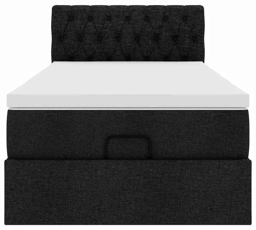 Οθωμανικό κρεβάτι με στρώμα Μαύρο 90x190cm Ύφασμα 3311506