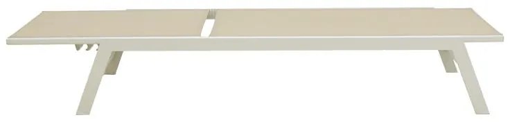 Ξαπλώστρα Boka Λευκό Αλουμίνιο με Μπέζ Textilene 60x192x31εκ. 60x192x31 εκ.