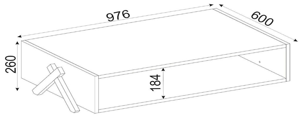 Τραπεζάκι Σαλονιού Kos Σκούρο Καφέ 98x60x26cm - 14410036