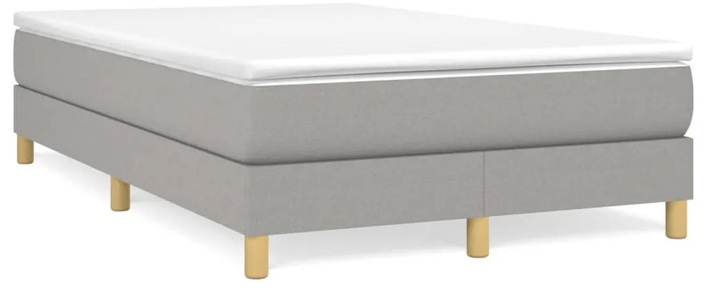 vidaXL Κρεβάτι Boxspring με Στρώμα Ανοιχτό Γκρι 120x200 εκ. Υφασμάτινο