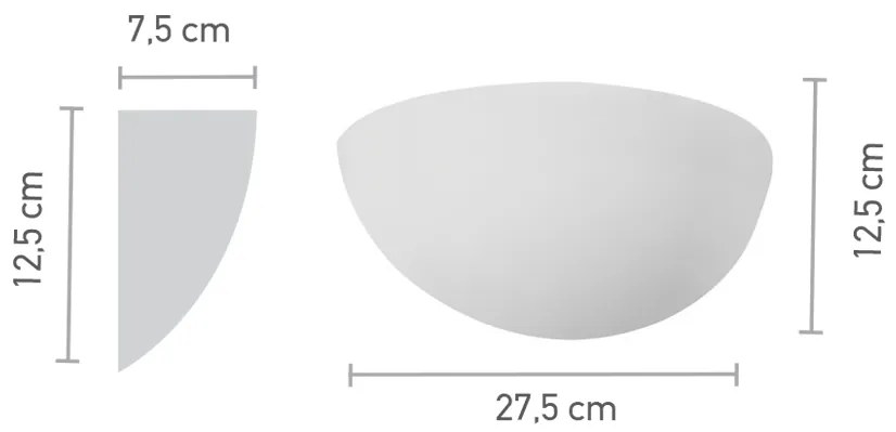Επιτοίχιο φωτιστικό λευκό από γύψο (43032) - 43032