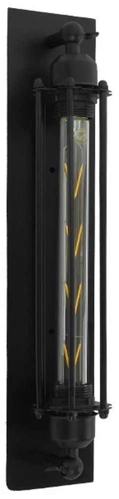 Φωτιστικό Τοίχου-Απλίκα Tubular 01033 Black GloboStar Metal