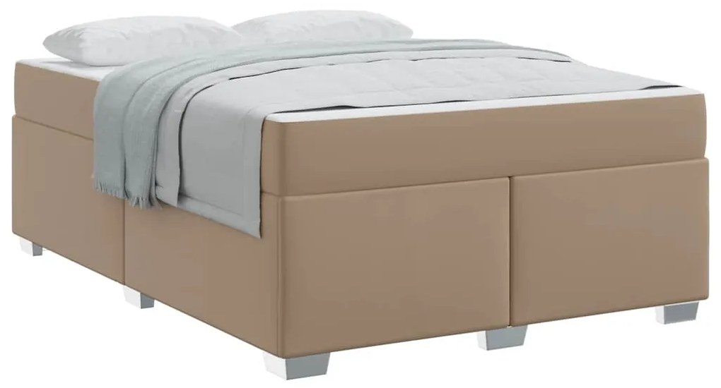 vidaXL Σκελετός Κρεβατιού Άλλο Καπουτσίνο 140 x 200 cm Τεχνητό δέρμα