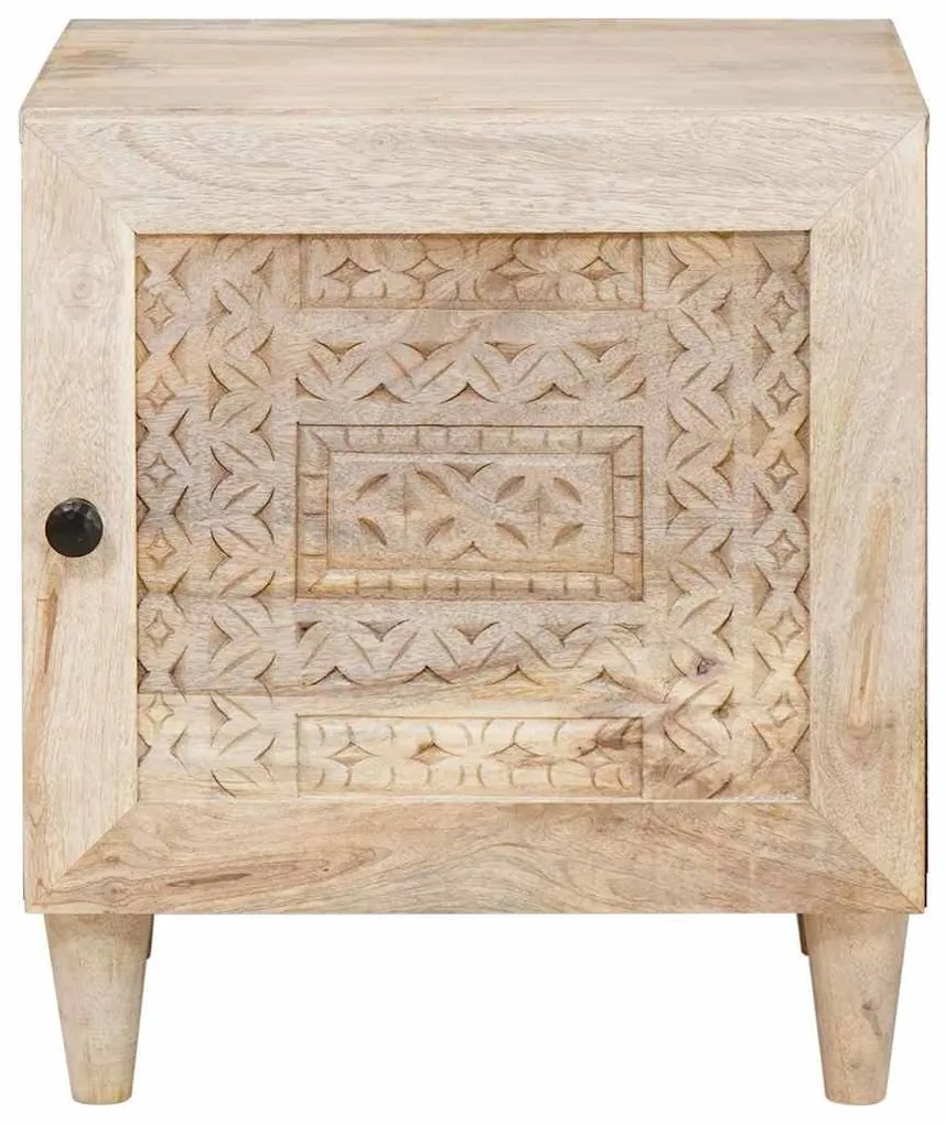vidaXL Κομοδίνο Μπεζ 40 x 33 x 46 εκ. Μασίφ ξύλο μάνγκο