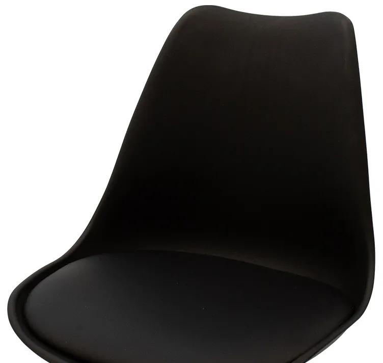 Καρέκλα Caron pakoworld PP μαύρο-φυσικό πόδι